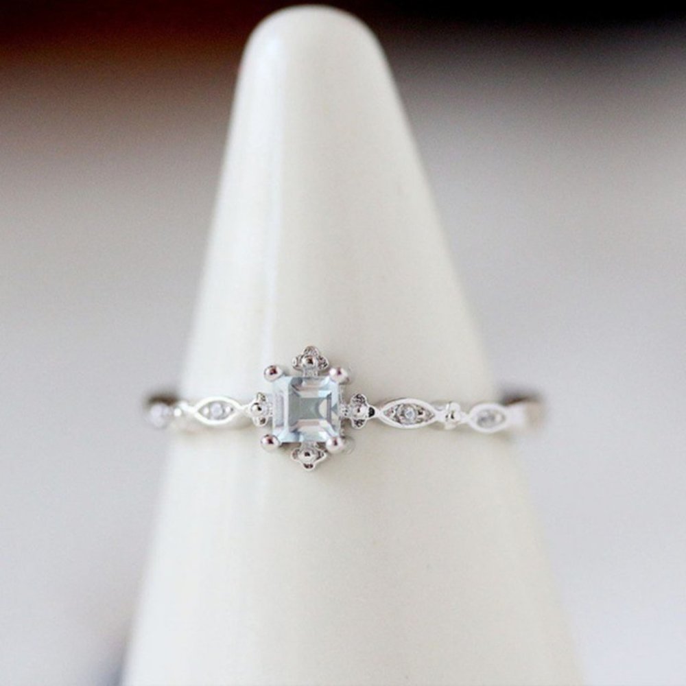 *NEW Blue Topaz Diamond 925 Sterling Silver Ring - Picture 5 of 12